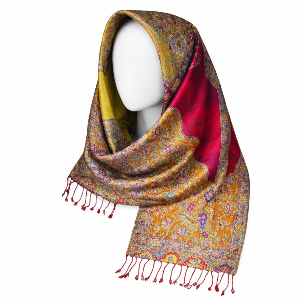 Pink/Orange Viscose Neck Scarf